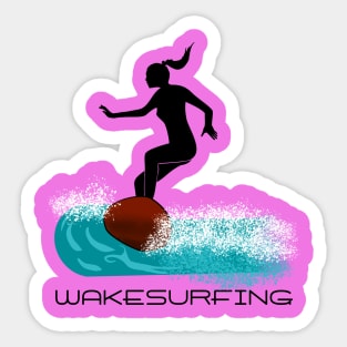 Wakesurfer Girl Sticker